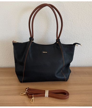 Samona Handtasche schwarz Kunstleder Top Zustand - Neuwertig