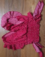 Sommerliches Carmen-Top mit Pünktli, Grösse M/38 Rot/Weiss