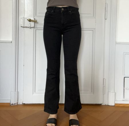 Schwarze Flair Jeans Denim, high waist