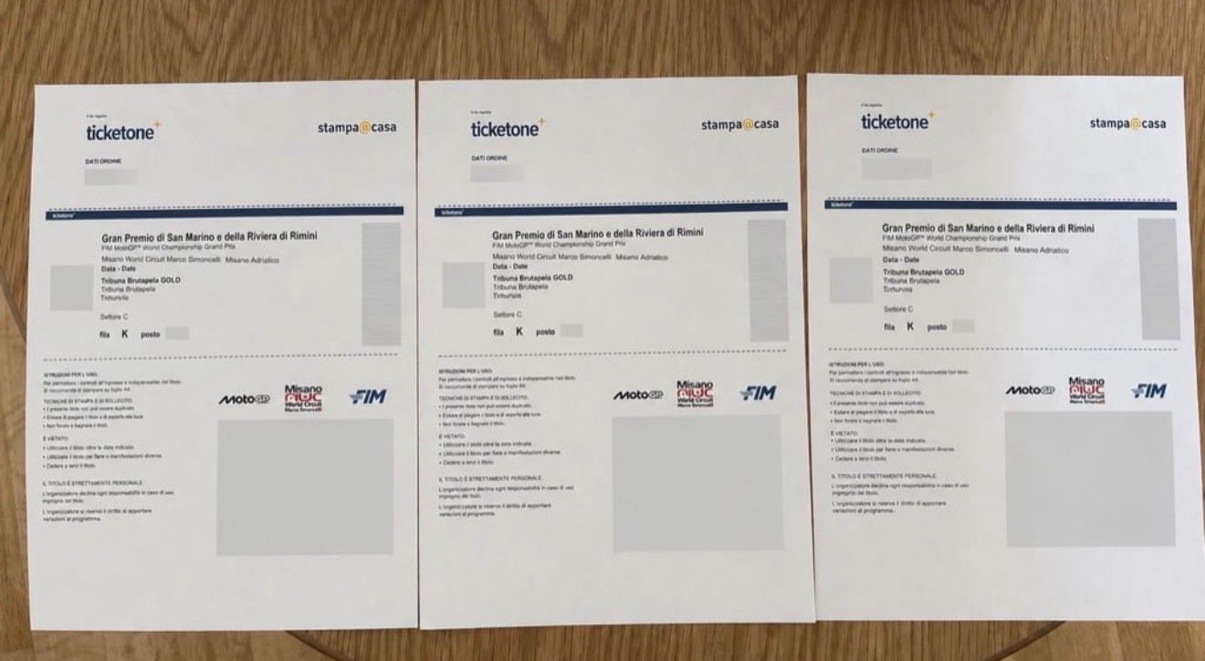 Tickets: MOTO GP MISANO – Gebraucht aus Ambrì von Felly