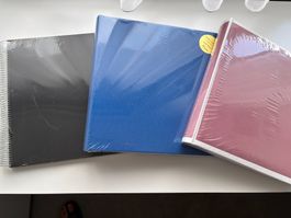 Fotoalben 3 Stk. blau schwarz rot, neu und originalverpackt