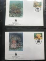 Alderney 1993 Satz WWF Meeresfauna illustr. Ersttagsbriefe