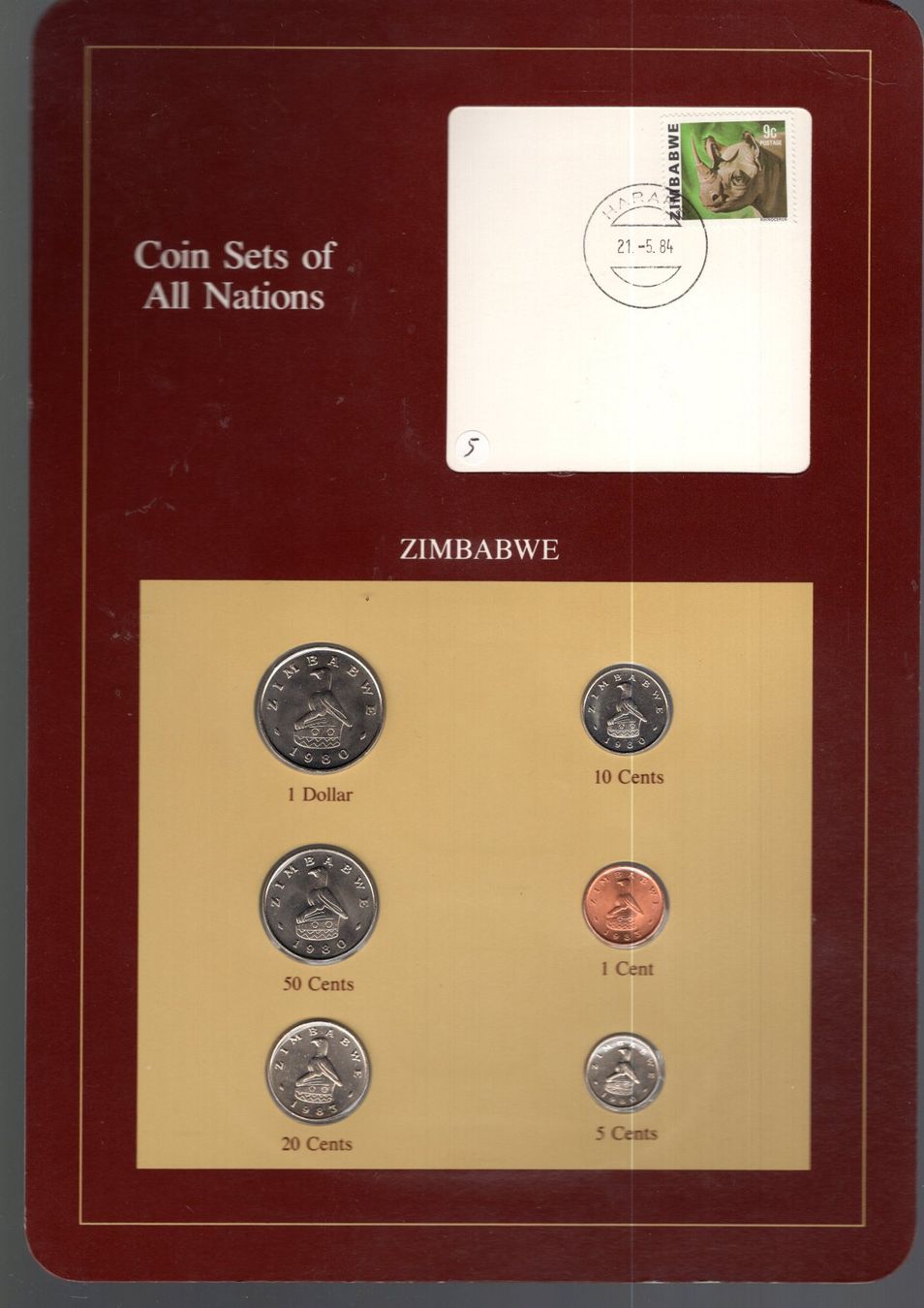Tutti le monete: Zimbabwe coins set UNC – Nuovo (secondo la descrizione) da Leibstadt venduto da baroc333