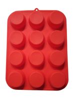 Silikon Backform 12 Muffin - 33 x 25 x 3 cm - Rot