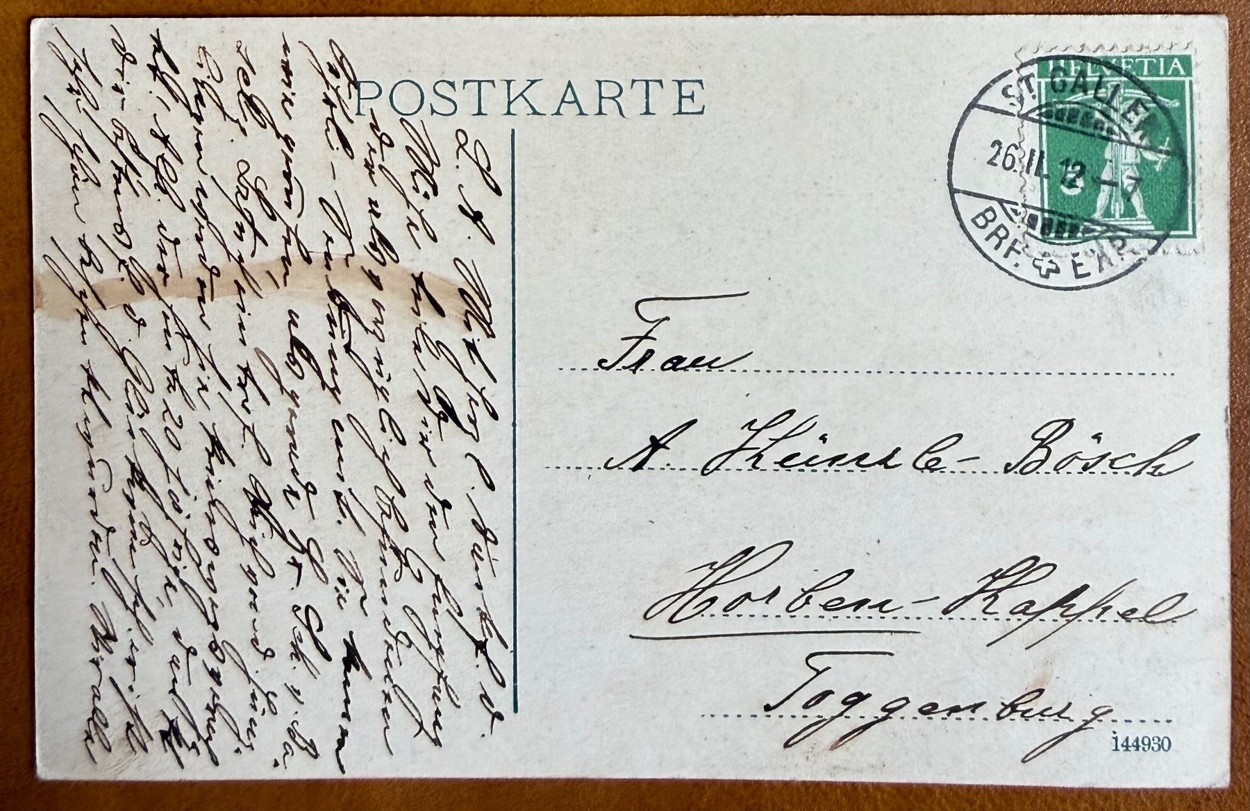 Cartoline postali: St. Gallen - v. d Falkenburg 1912 – Usato da Lutry venduto da Ediego 1