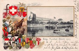 Eidg. Turnfest Zürich 1903, Dampfboote, Festhütte, gelaufen