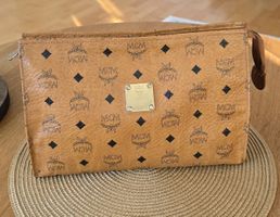 Mcm Nécessaire Poche Toilette Medium Heritage Cognac Canvas