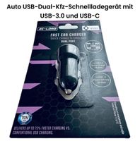Auto USB-Dual-Kfz-Schnellladegerät mit USB-3.0 und USB-C
