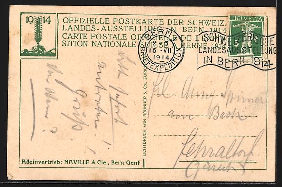 Cartoline postali: Bern, Schweizerische Landesausstellung 1 – Usato da Berlin venduto da bartko-reher 1