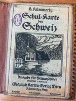 Schülerkarte auf Leinwand mit Lederhülle