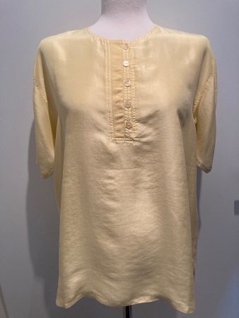 Vintage: Bluse RASPBERRY COLLECTION 100% Seide hellgelb Gr.M