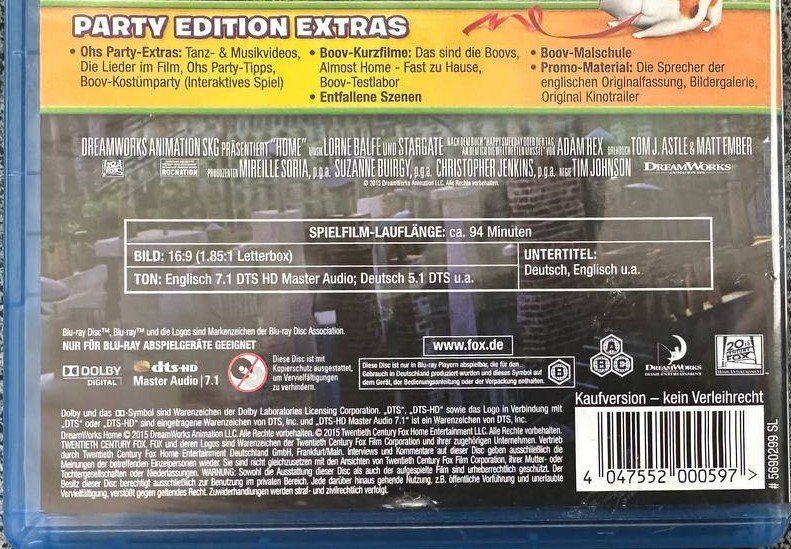 Tutti i DVDs: Home - Ein smektakulärer Trip Blu-ray Disc – Usato da Beringen venduto da Mantafisch1 2