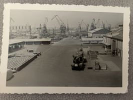 Altes Foto Hafen Industrie Kräne Schiffe Nostalgie Vintage B