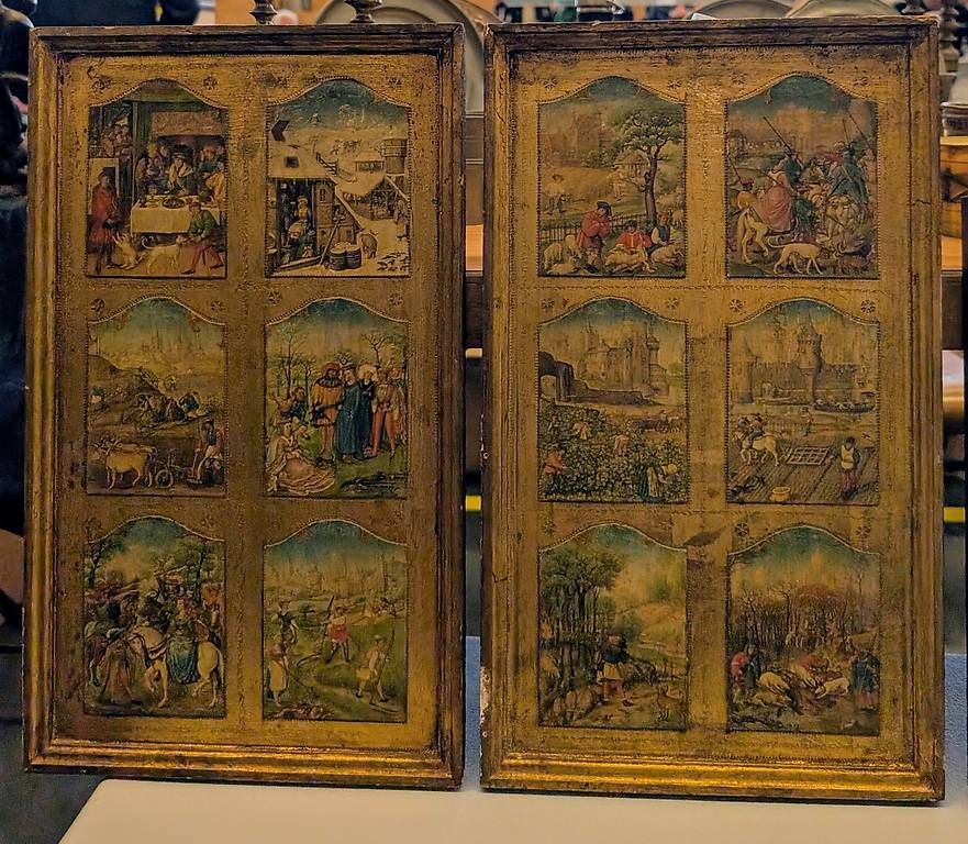 Dipinti: Gemälde/Brettspiel antik Mittelalter – Usato da Wallisellen venduto da Chic_Living
