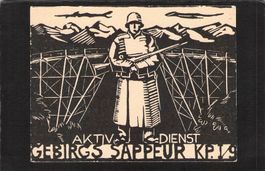 Einheitskarte Nr. 14 , Aktivdienst  Gebirgs Sappeur KP. 1/9