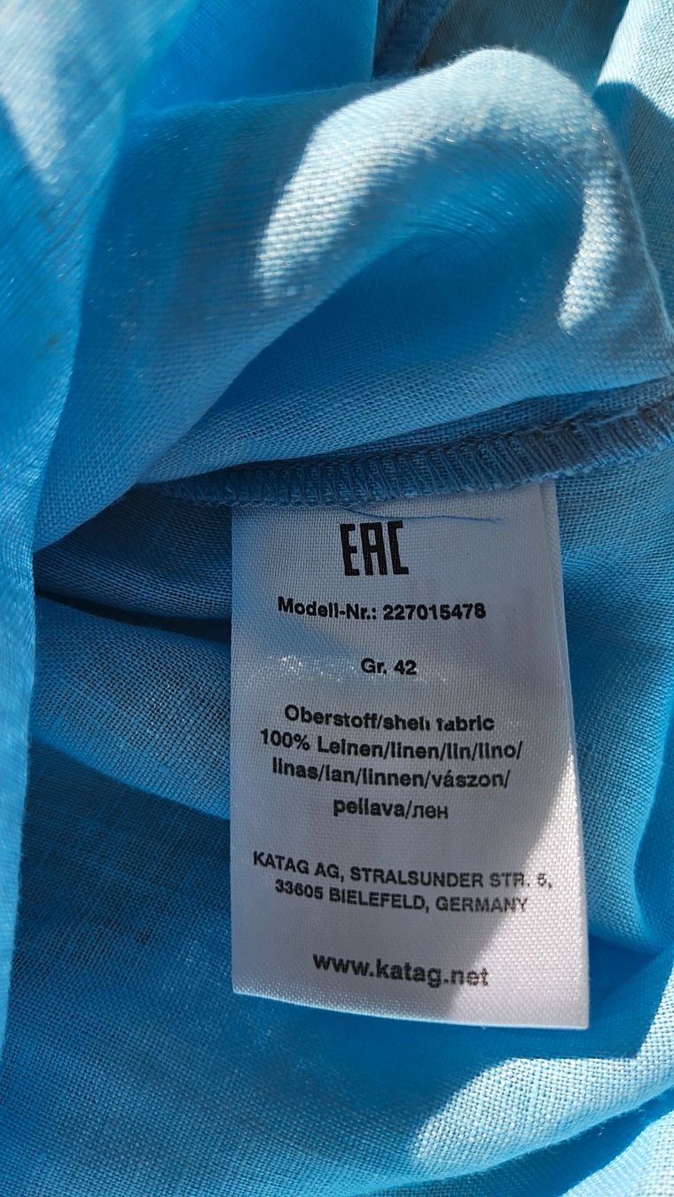 Camicette: Bluse Leinen Gr. 42, Türkis EAC Leinenbluse – Usato da Gossau ZH venduto da Goes05 4