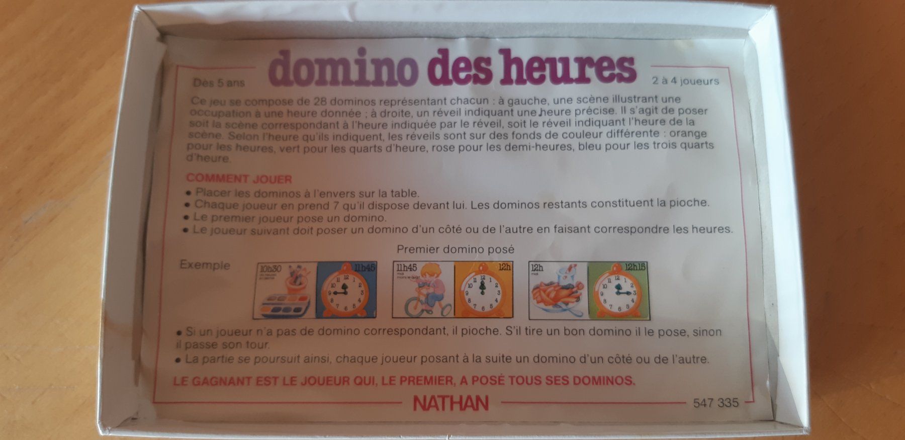 Giochi: Jeu vintage - Domino des heures – Usato da Meyrin venduto da lay_6z6q 1