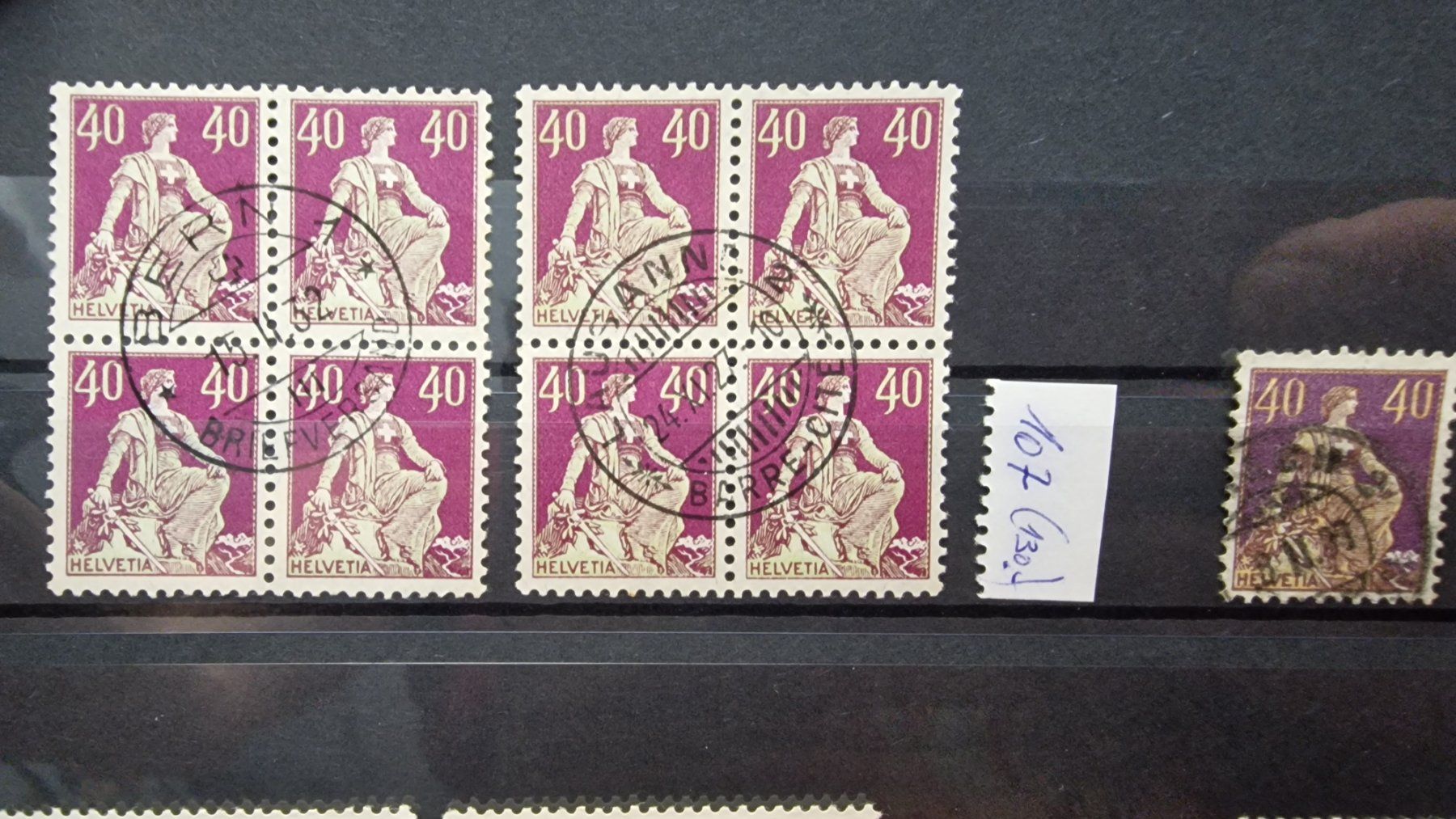 Tutti i francobolli: LOT Schweiz Einzelmarken & 4-er Blocks - ungesichtet!! – Usato da Aesch LU venduto da briefmarken.uray 7