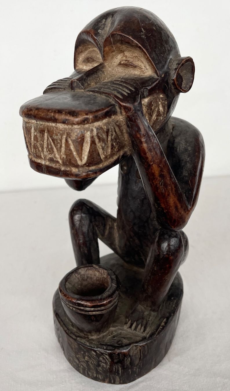Figuren: ausdrucksstarker alter Baule Affe Elfenbeinküste Höhe 26 cm – Gebraucht aus Rüthi (Rheintal) von Kunsthaus777 1