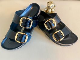 Birkenstock Arizona schwarz gold big buckle 38 wie NEU