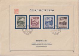 Tschechoslowakei 1951: Flugpost-Sonderblatt