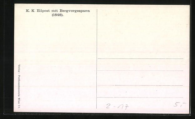 Cartoline postali: Eilpost mit Bergvorgespann im Jahr 1848 – Usato da Berlin venduto da bartko-reher 1