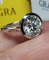 Bague argent avec diamant de moissanite de 3 ct certifié GRA