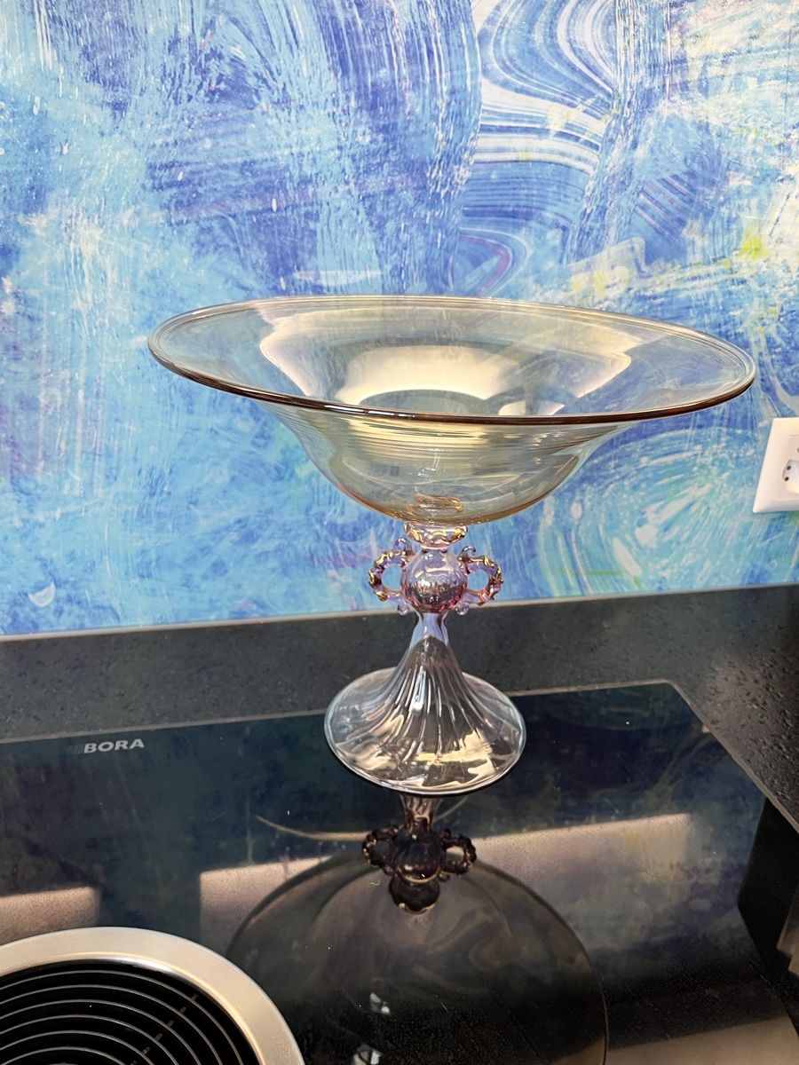 Murano Bicchieri: Irisierende Glasschale Muranoglas Compote Prunkschale Glas – Nuovo (secondo la descrizione) da Frauenfeld venduto da Babytimmy