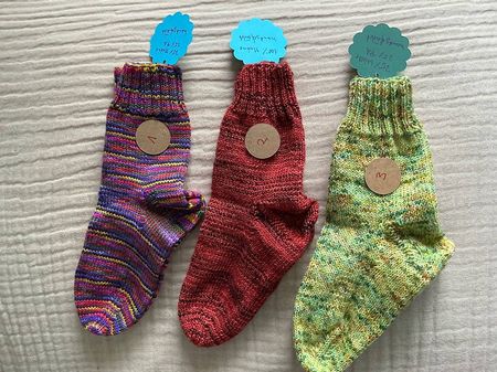 Kindersocken Gr.34/35 handgestrickt Fusslänge 21cm