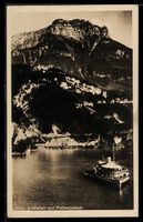 AK Axenstein, Frohnalpstock, Dampfschiff auf dem See