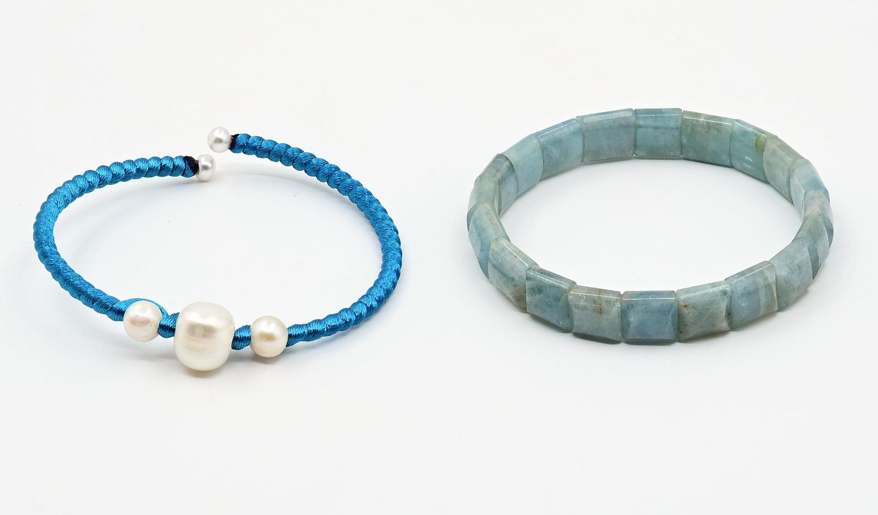 Bracciali & Braccialetti: 2 schöne  Armbänder, Süsswasserperle & Aquamarin – Usato da Dürnten venduto da pema28 3