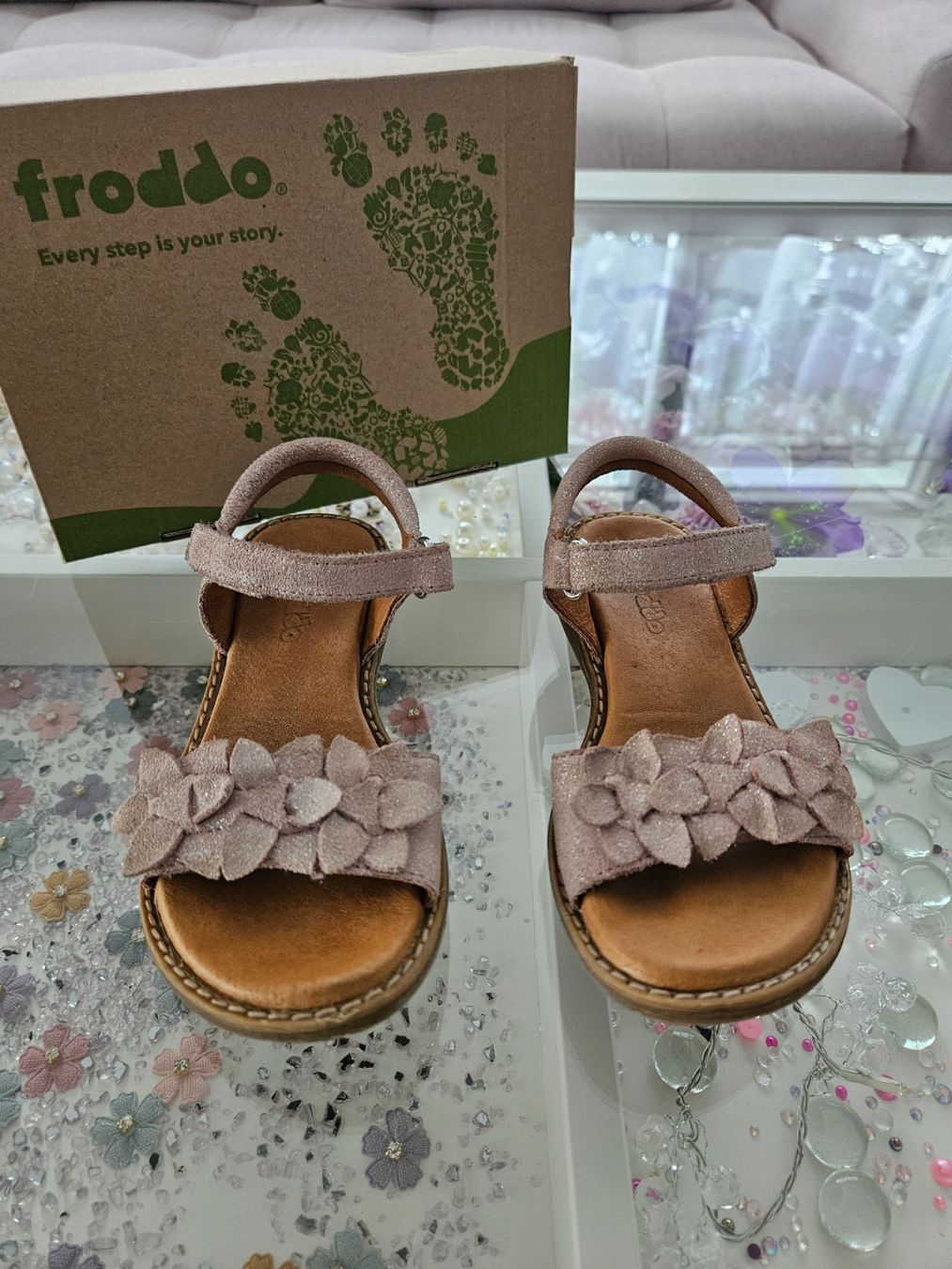 Froddo Scarpe per ragazze: Froddo Sandalen rosa Flowers – Usato da Unterägeri venduto da Sleepbear 1