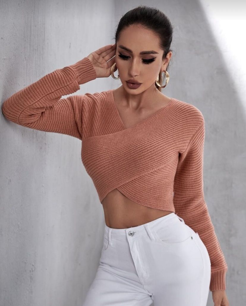 Shein Maglioni & Felpe: Trendiger Cropped Strickpullover in Altrosa, Grösse S, neu – Nuovo (secondo la descrizione) da Steckborn venduto da Amandabraun96 2