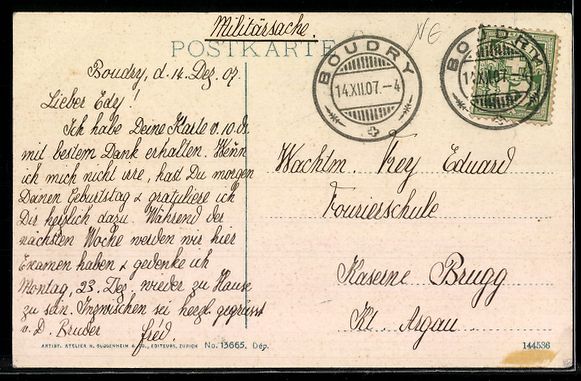 Cartoline postali: AK Boudry, Pensionnat Müller – Usato da Berlin venduto da bartko-reher 1