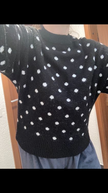 Robe Pull Noire à Pois Résille Zara - Taille S, Occasion Très Bon état