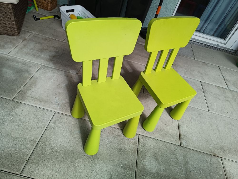 2er Set IKEA MAMMUT Kinderstuhl grün Kaufen auf Ricardo