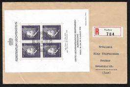 Liechtenstein R-Brief Block 141 Sonderstempel Vaduz 2.8.1938