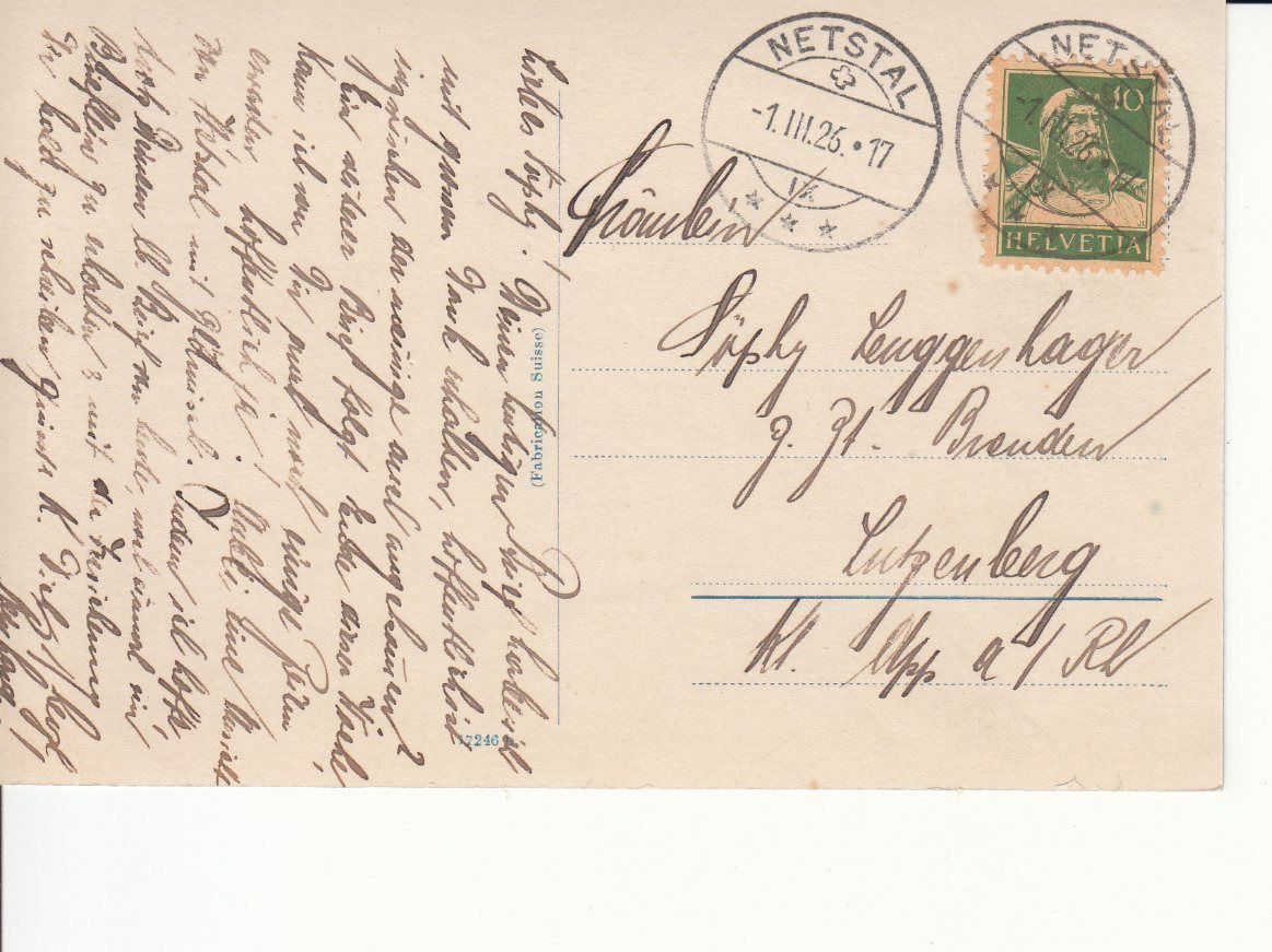 Cartoline postali: Netstal 1926 – Usato da Bürglen TG venduto da StampGraf 1