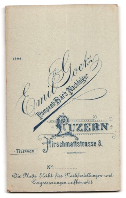 Fotografie &  Plakate: Fotografie E. Goetz, Luzern, Hirschmatts – Gebraucht aus Berlin von bartko-reher 1