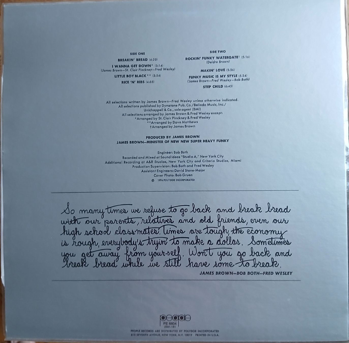 Schallplatten: Fred & the new JB ' s - breaking bred – Neu (gemäss Beschreibung) aus Lausanne von Soulbrother 1
