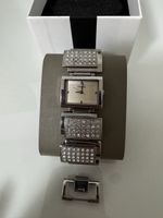 Fossil Damenuhr mit Zirkonia, Silber, Top Zustand 🎁