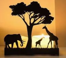 Teelicht Ständer Savanne Elfant Giraffe