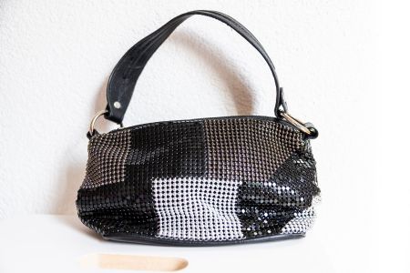Sac à main vintage en cotte de mailles noir - Lancaster