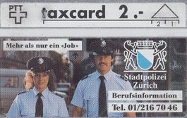 PTT Taxcard Stadtpolizei Zürich Job Motiv gebraucht