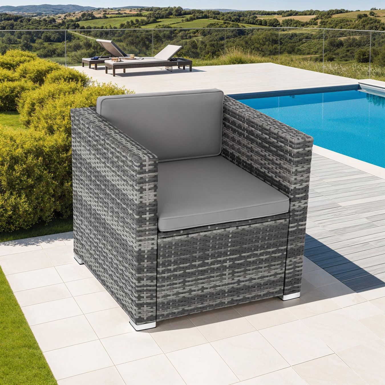 Poltrone: 2 St. Rattansessel Lignano grau – Nuovo (secondo la descrizione) da Murten venduto da Roland.Kemmer.AG 1