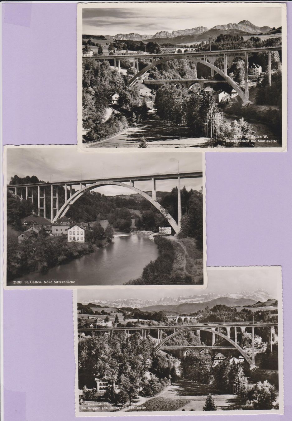 Cartoline postali: Sitterbrücken   -   3 versch. Ansichtskarten – Usato da Vitznau venduto da Ropaku