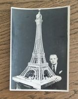 AK Eiffelturm aus 54'000 Zündhölzern, M. Béral, mit Stempel