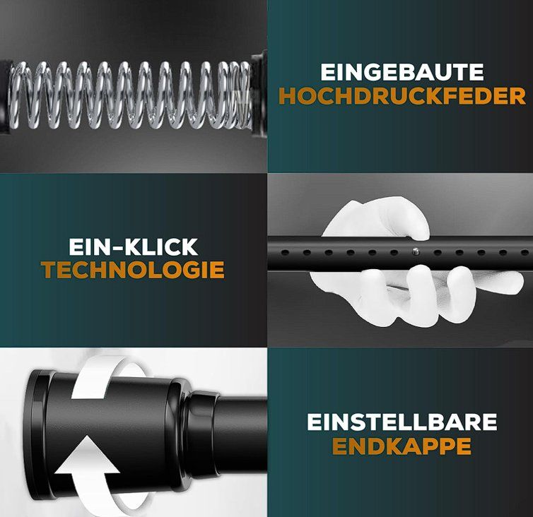 Sonstiges für Haushalt & Wohnen: Vorhangstange ohne Bohren 220-270cm – Neu und originalverpackt aus Adlikon b.Regensdorf von MK-VORHANGSERVICE 3