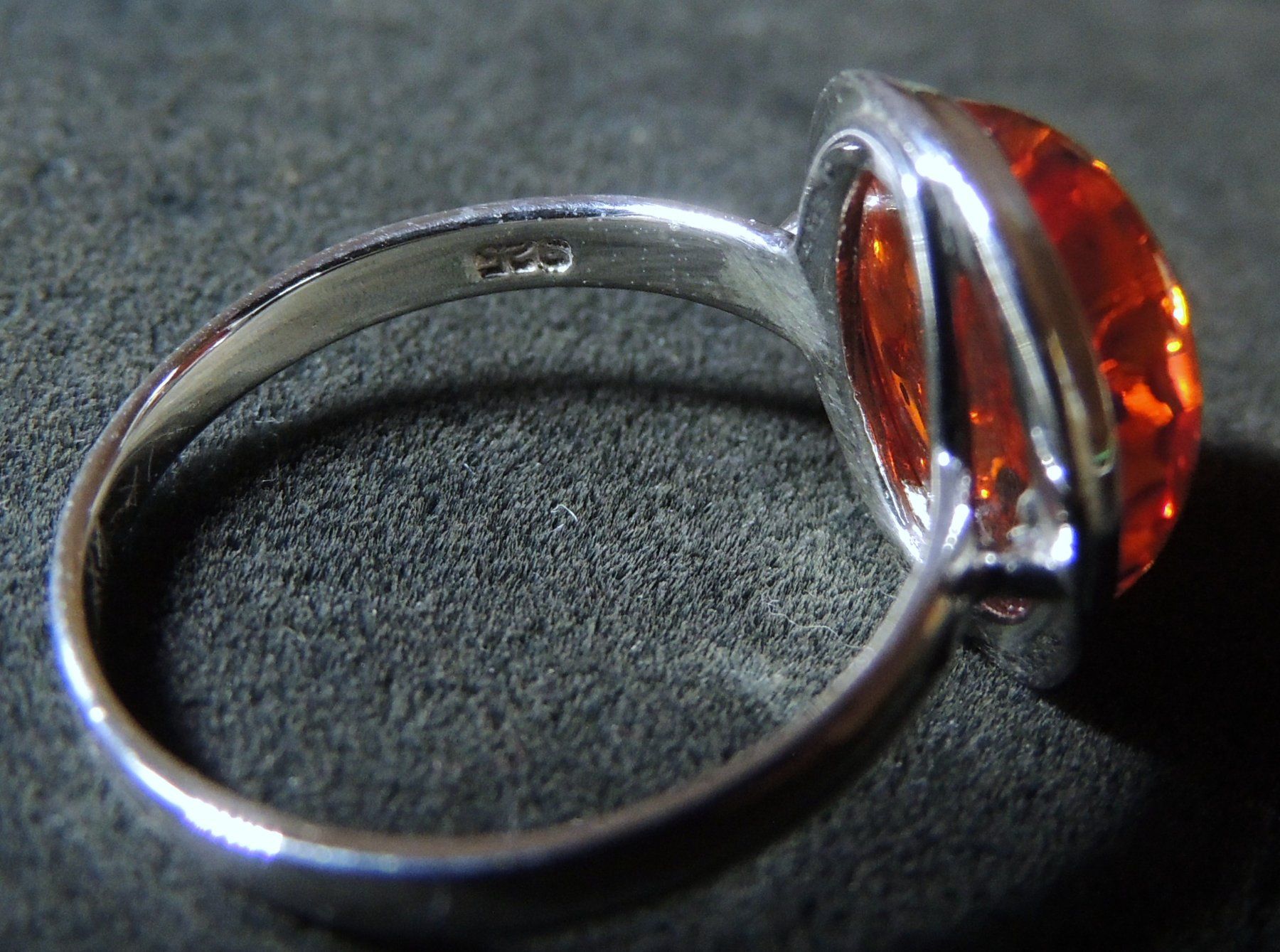 Anelli: Bernstein Fingerring Silber 925 Gr. 57 – Usato da Waldenburg venduto da schaller707 3