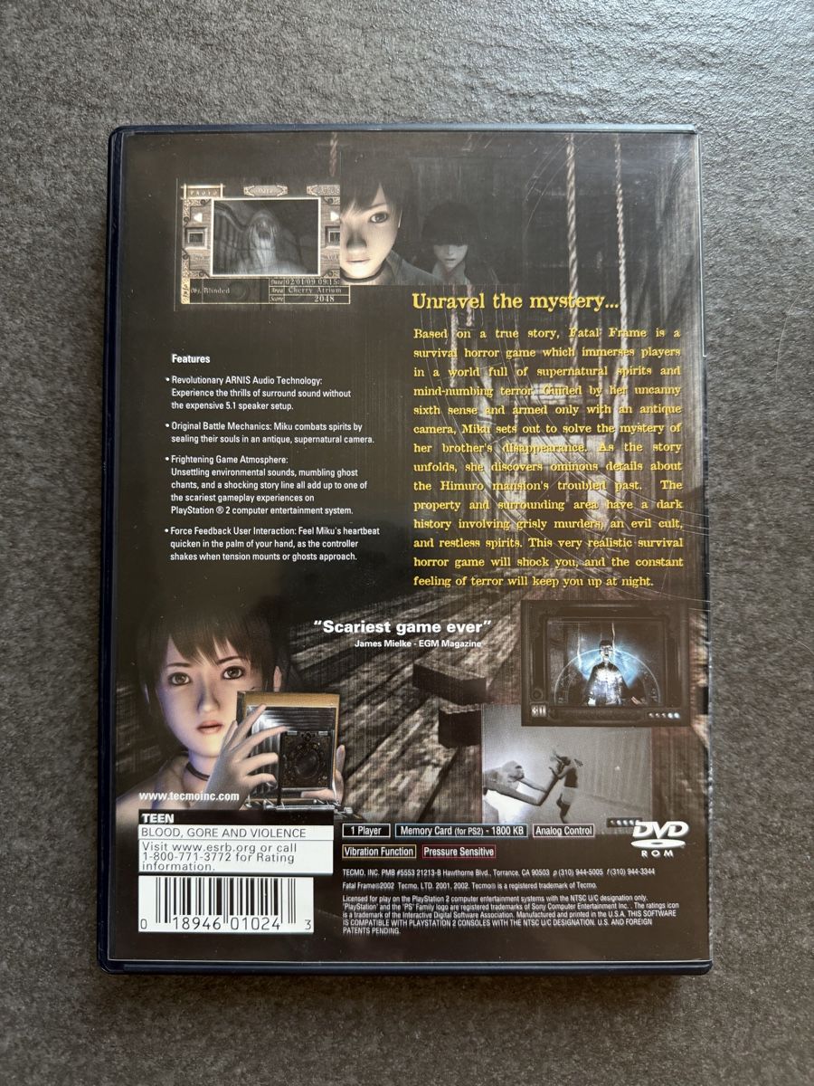 Sony Giochi: Fatal Frame PS2 NTSC – Usato da Zürich venduto da cENS0R 1